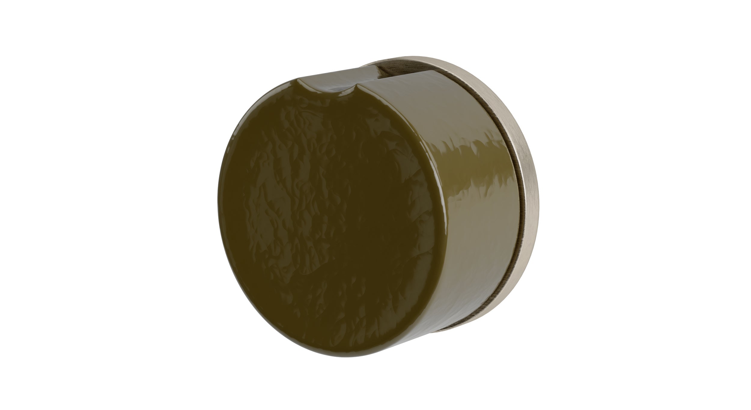 Foundry One Handle Wall Mount Diverter/Volume Control Shower Trim with Groove Ceramic Knob Handle in Satin Nickel