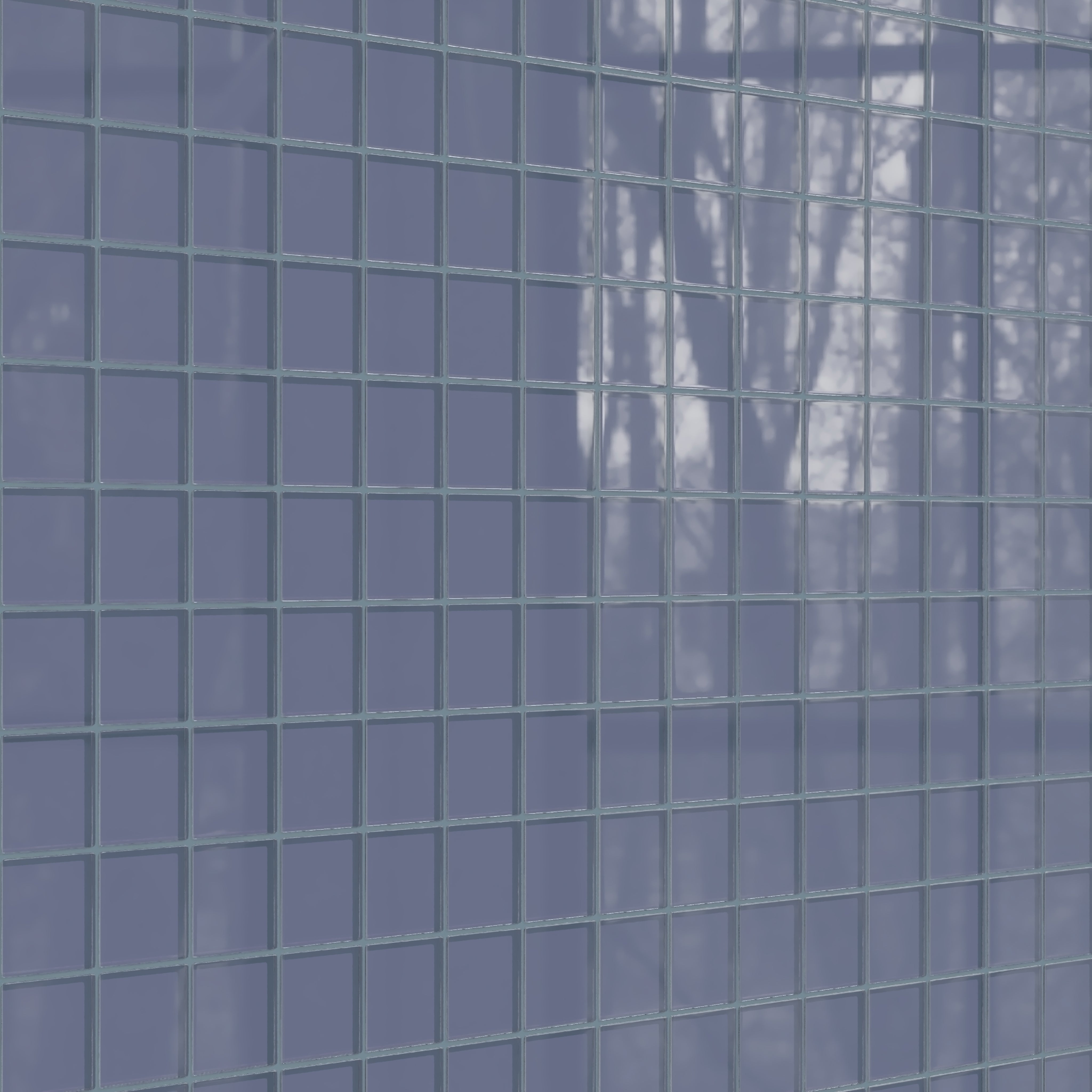 3x3 Straight Set Sheeted Glass Mosaic Tile in Nuthatch Gloss