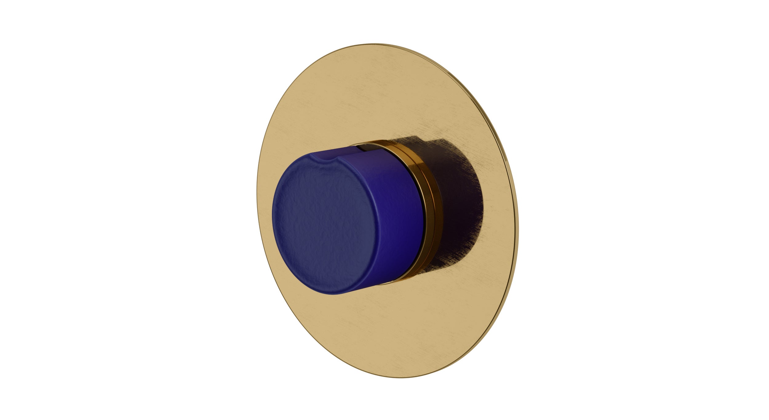 Foundry One Handle Wall Mount Shower Trim with Groove Ceramic Knob Handle in Uncoated Polished Brass