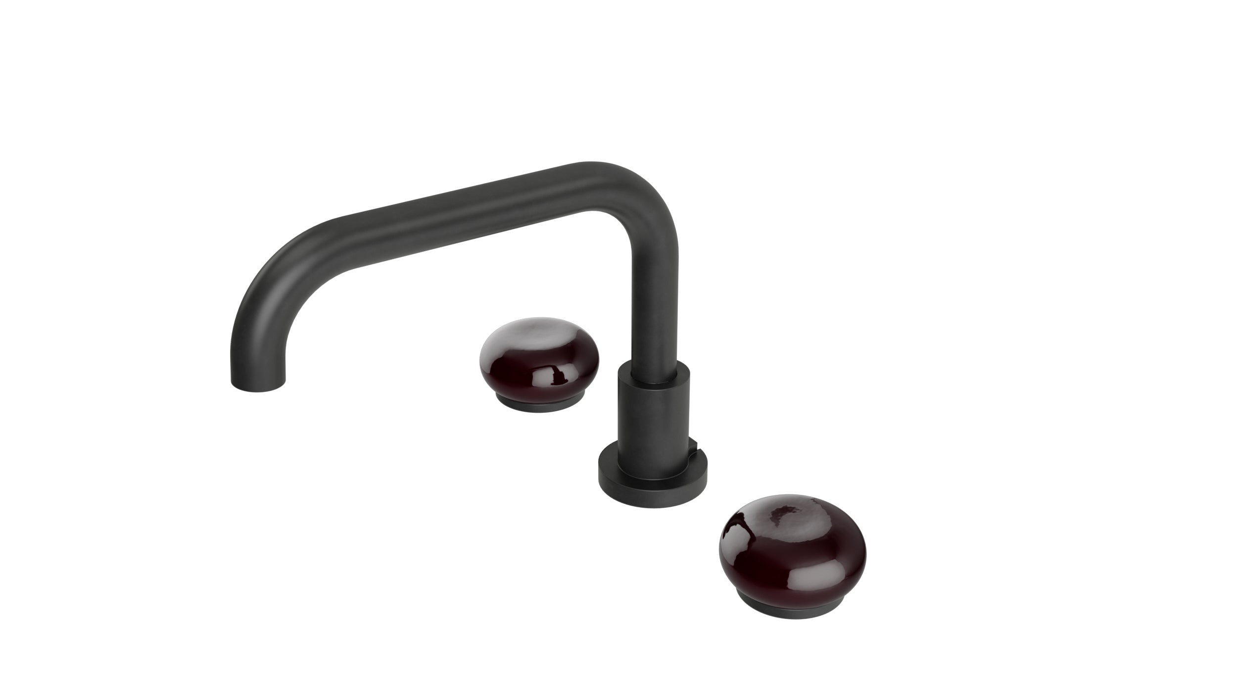 Foundry Two Handle Deck Mount Squaretop Bath Trim with Pebble Ceramic Knob Handles in Oil Rubbed Bronze