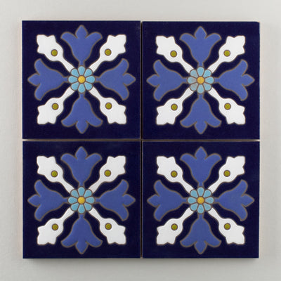 6x6 Handpainted Sample Avila  in Cool Motif