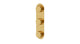 Foundry Three Handle Wall Mount Shower Trim with Barrel Knob Handles in French Brass