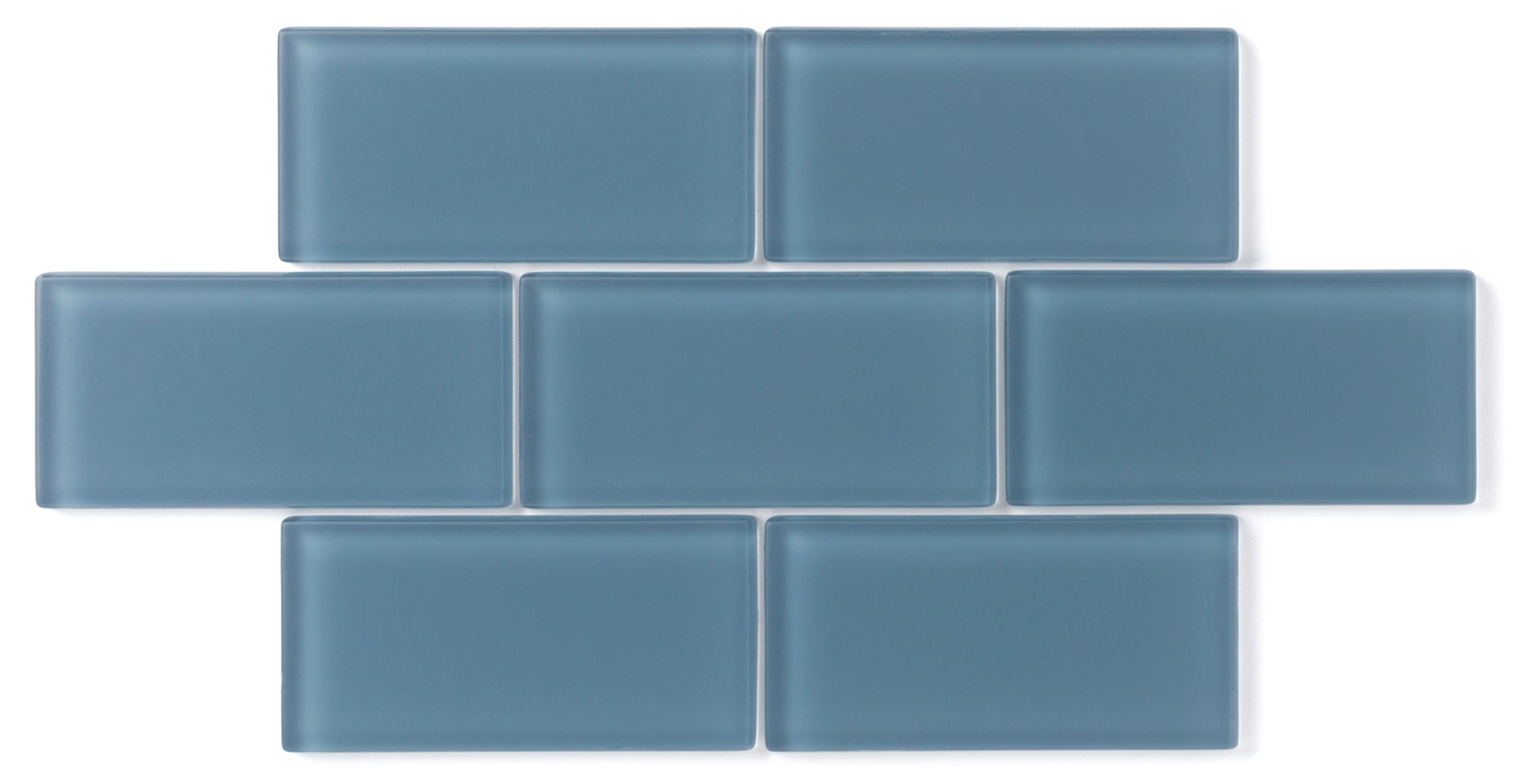 1x4 Herringbone Sheeted Glass Mosaic Tile in Blue Jay Matte