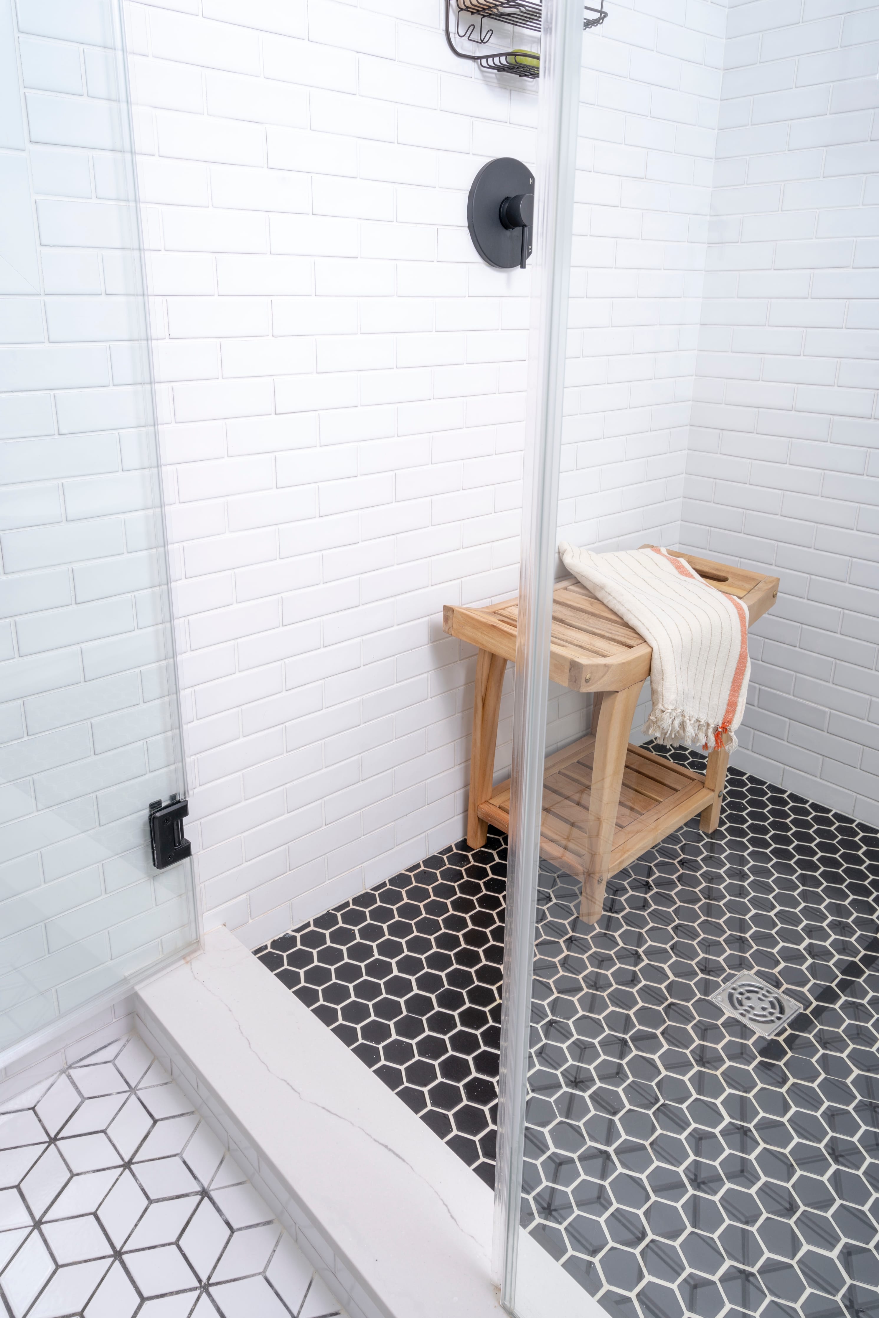 4" Hexagon Original Ceramic Tile in Raven Matte