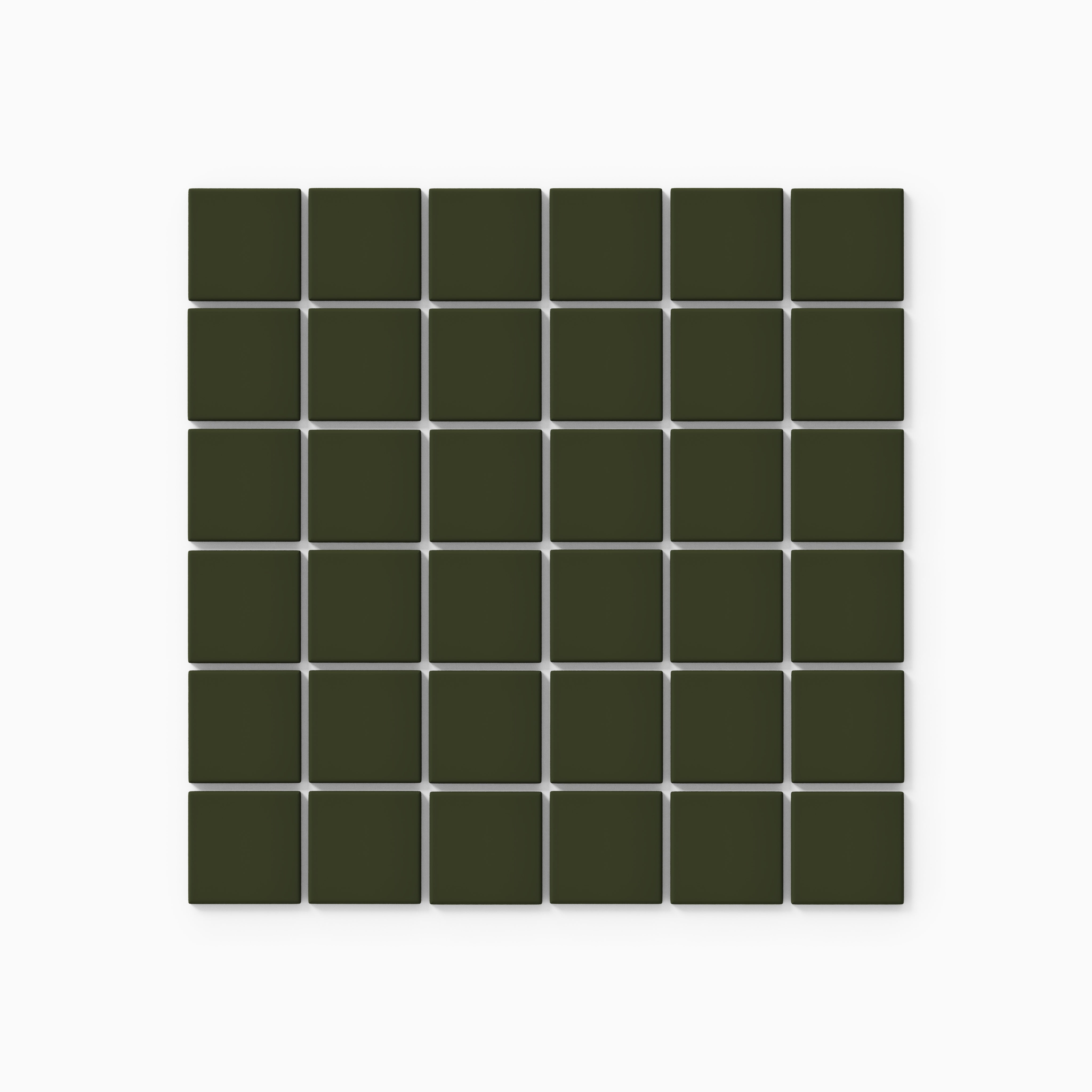 2x2 Straight Set Sheeted Natural Press Ceramic Mosaic Tile in Green Apatite Matte