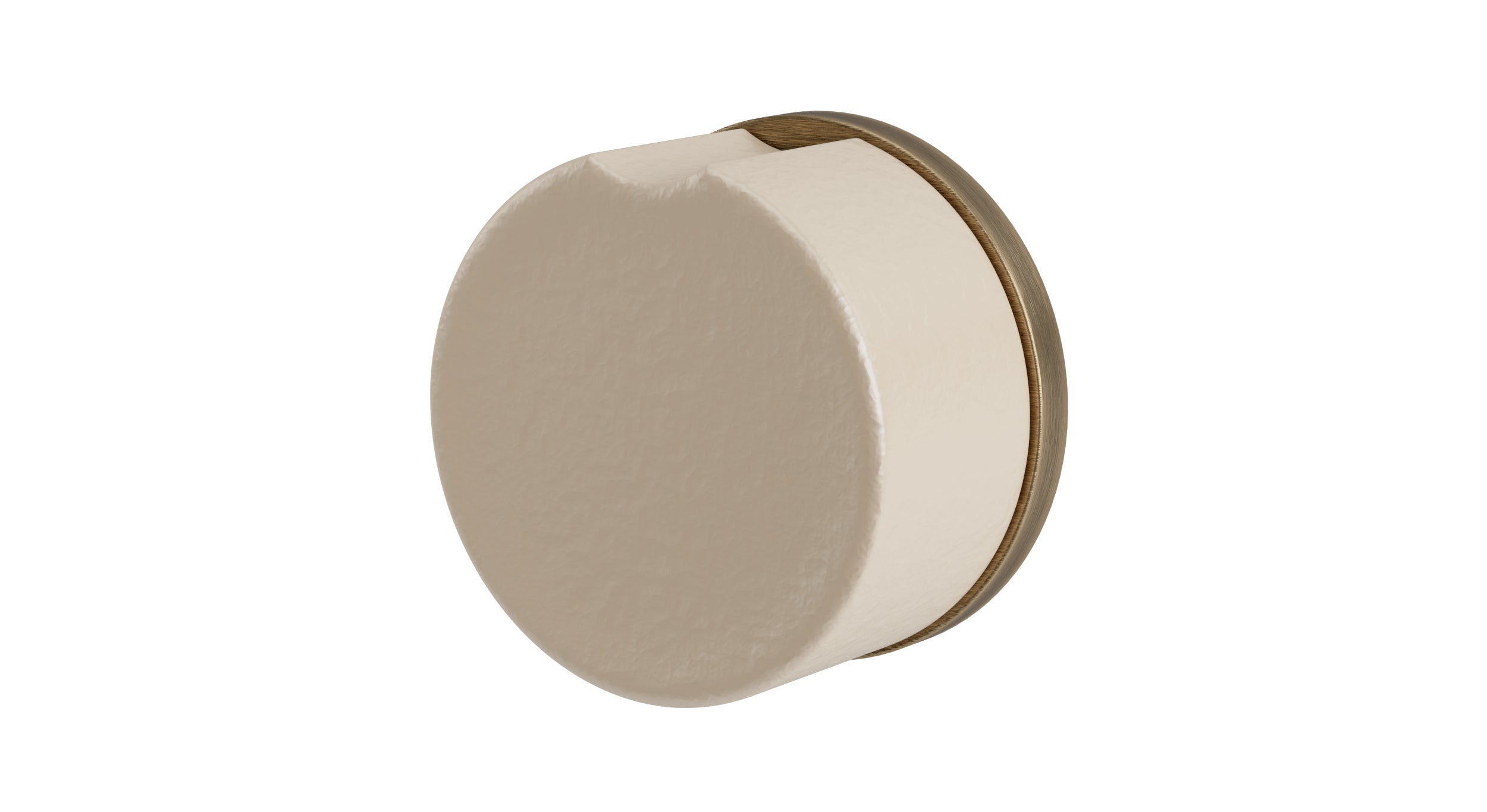 Foundry One Handle Wall Mount Diverter/Volume Control Shower Trim with Groove Ceramic Knob Handle in Antique Brass