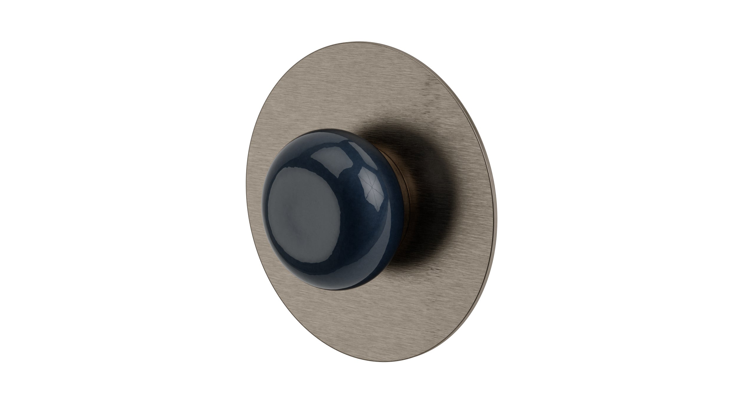 Foundry One Handle Wall Mount Shower Trim with Pebble Ceramic Knob Handle in Antique Nickel