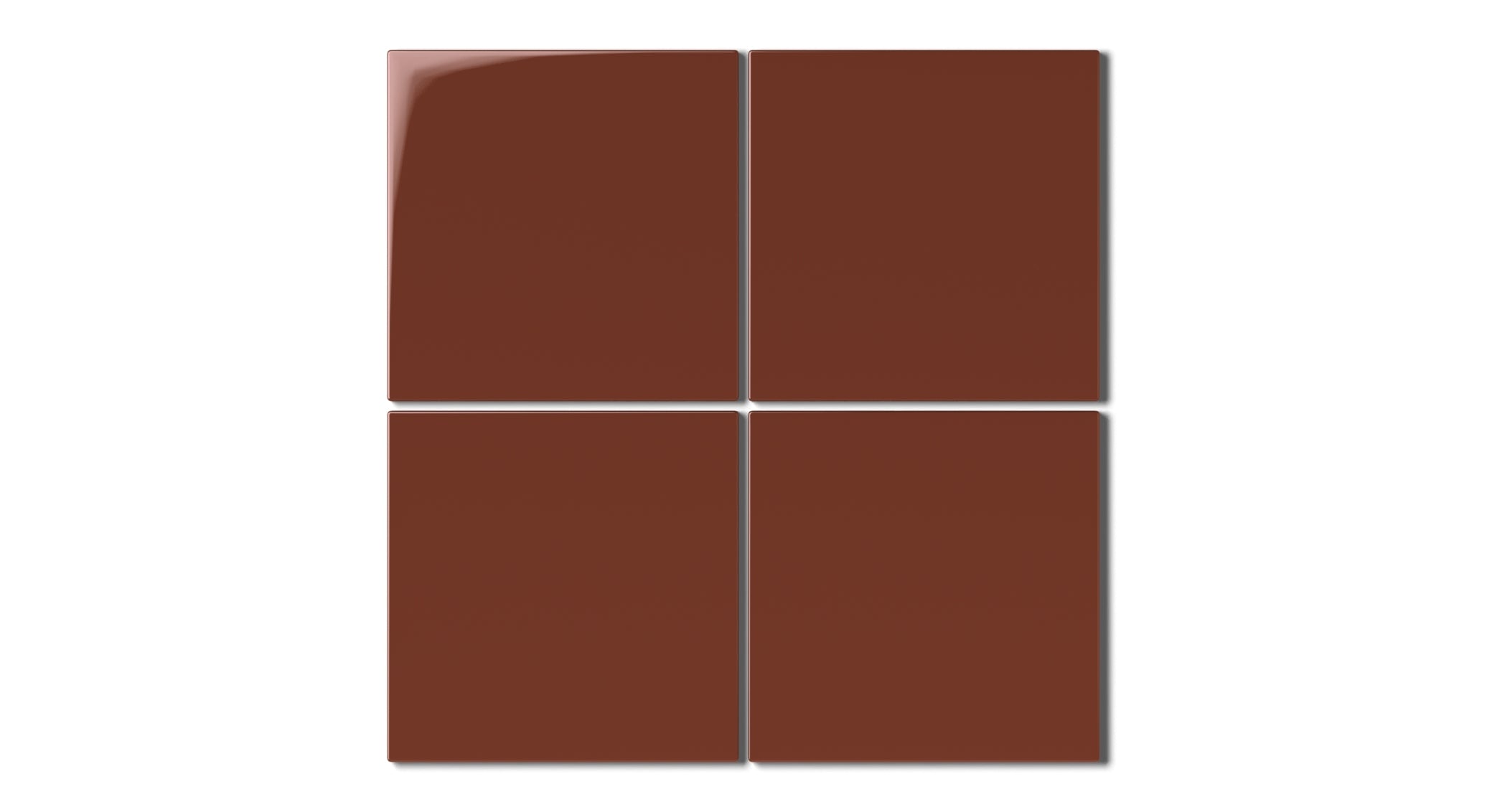 6x6 Natural Press Ceramic Tile in Red Iron Oxide Gloss