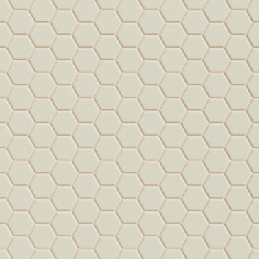 1" Hexagon Sheeted Original Ceramic Mosaic Tile in Ivory Matte