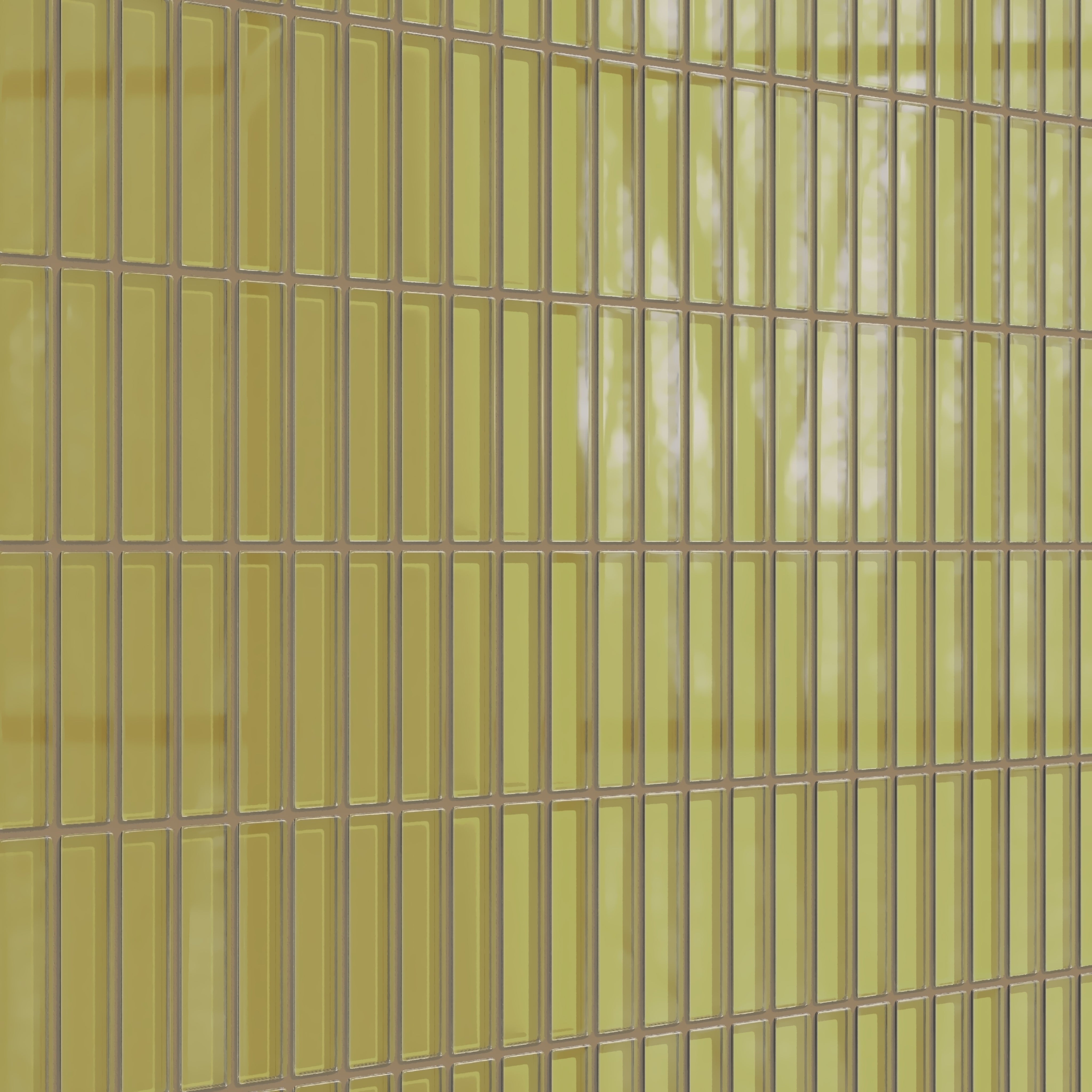 1x4 Straight Set Sheeted Glass Mosaic Tile in Pine Siskin Gloss