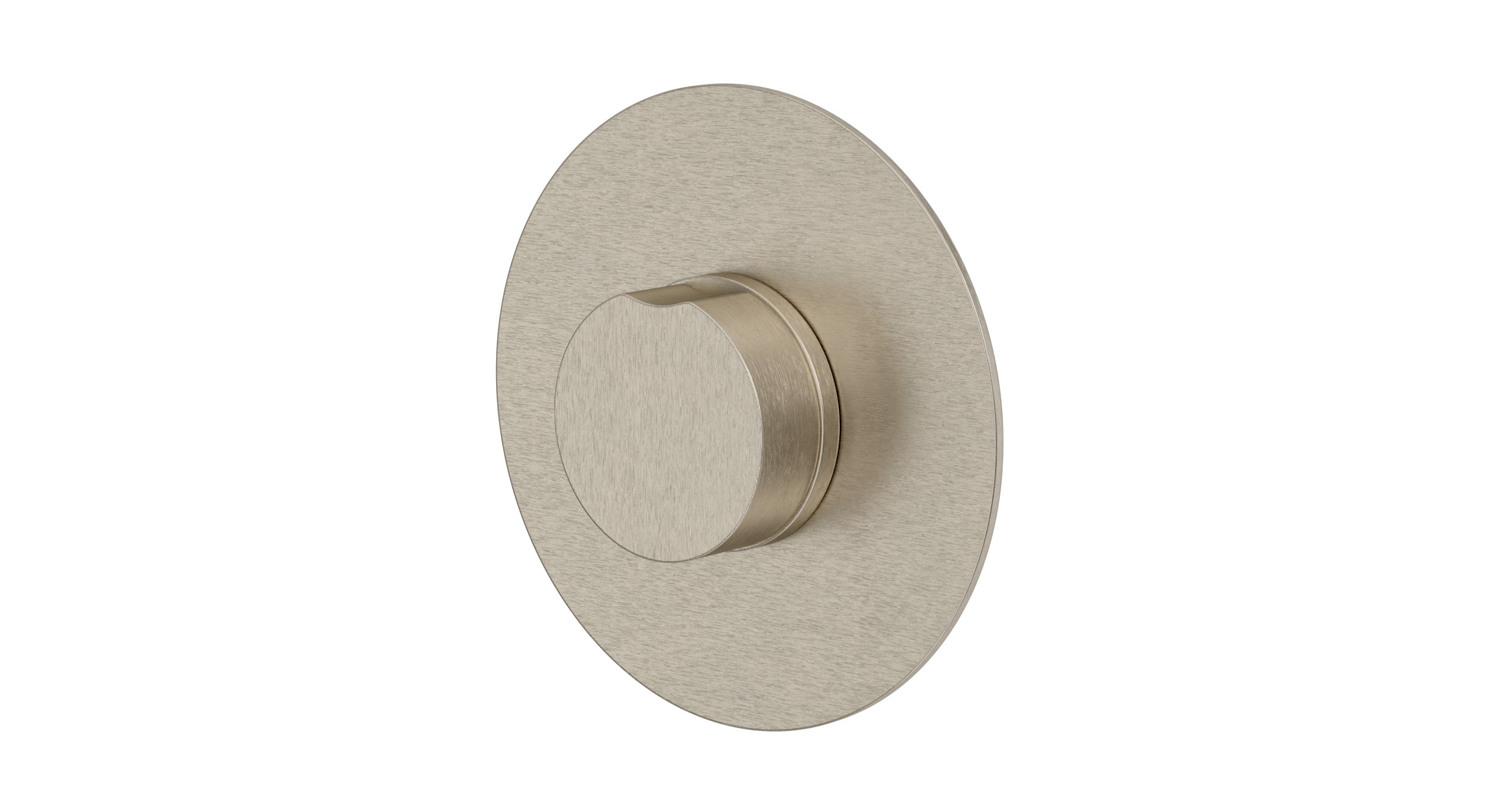 Foundry One Handle Wall Mount Shower Trim with Barrel Knob Handle in Satin Nickel