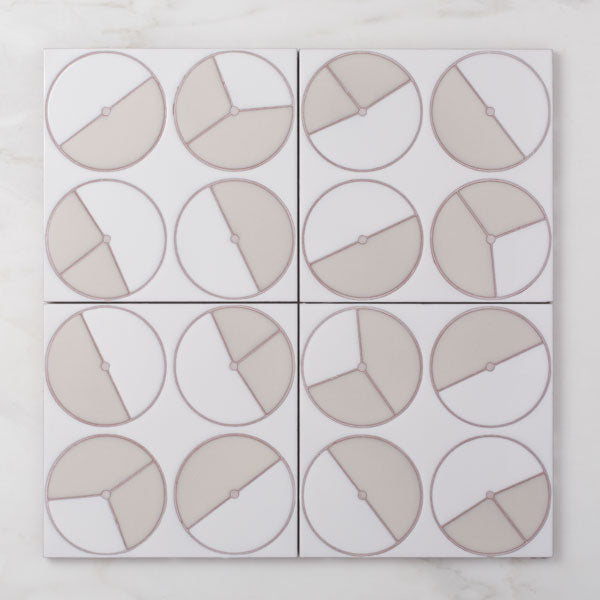 8x8 Handpainted Sample Arable  in White Motif