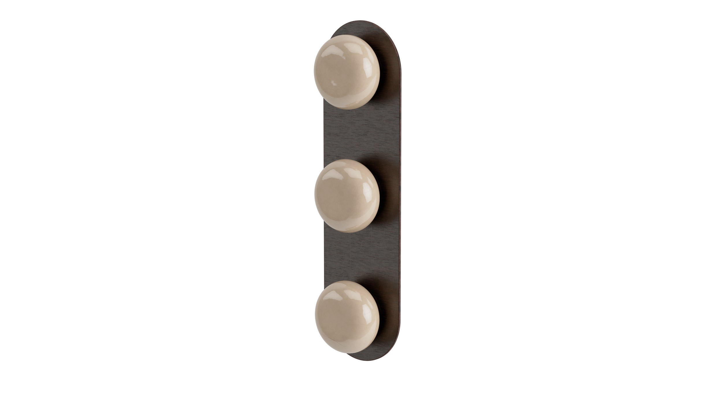 Foundry Three Handle Wall Mount Shower Trim with Pebble Ceramic Knob Handles in Antique Bronze
