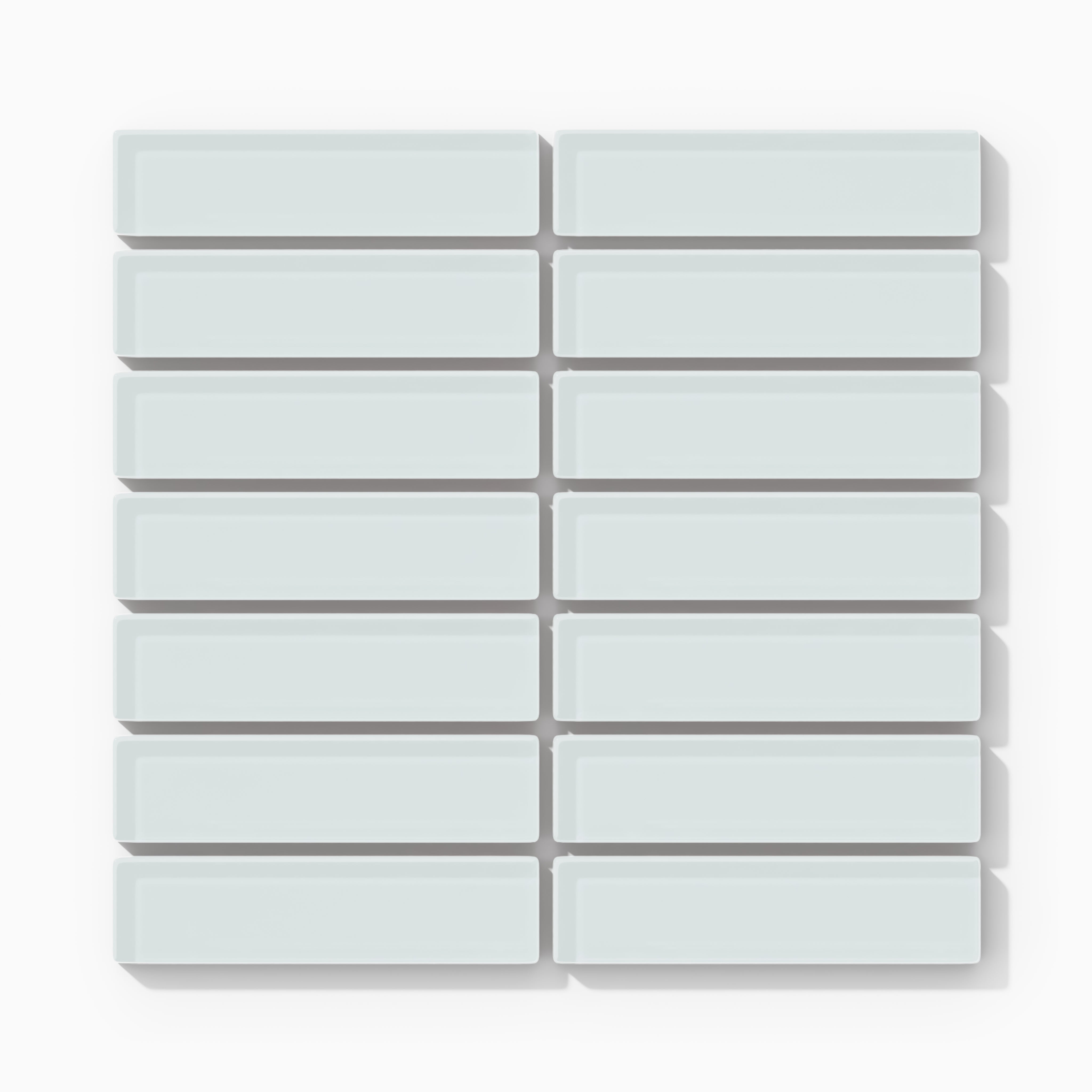 1x4 Straight Set Sheeted Glass Mosaic Tile in Warbler Gloss