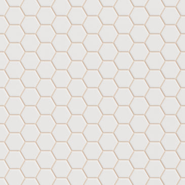 1" Hexagon Sheeted Original Ceramic Mosaic Tile in Frost Matte