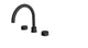 Foundry Two Handle Deck Mount Gooseneck Bath Trim with Barrel Knob Handles in Matte Black