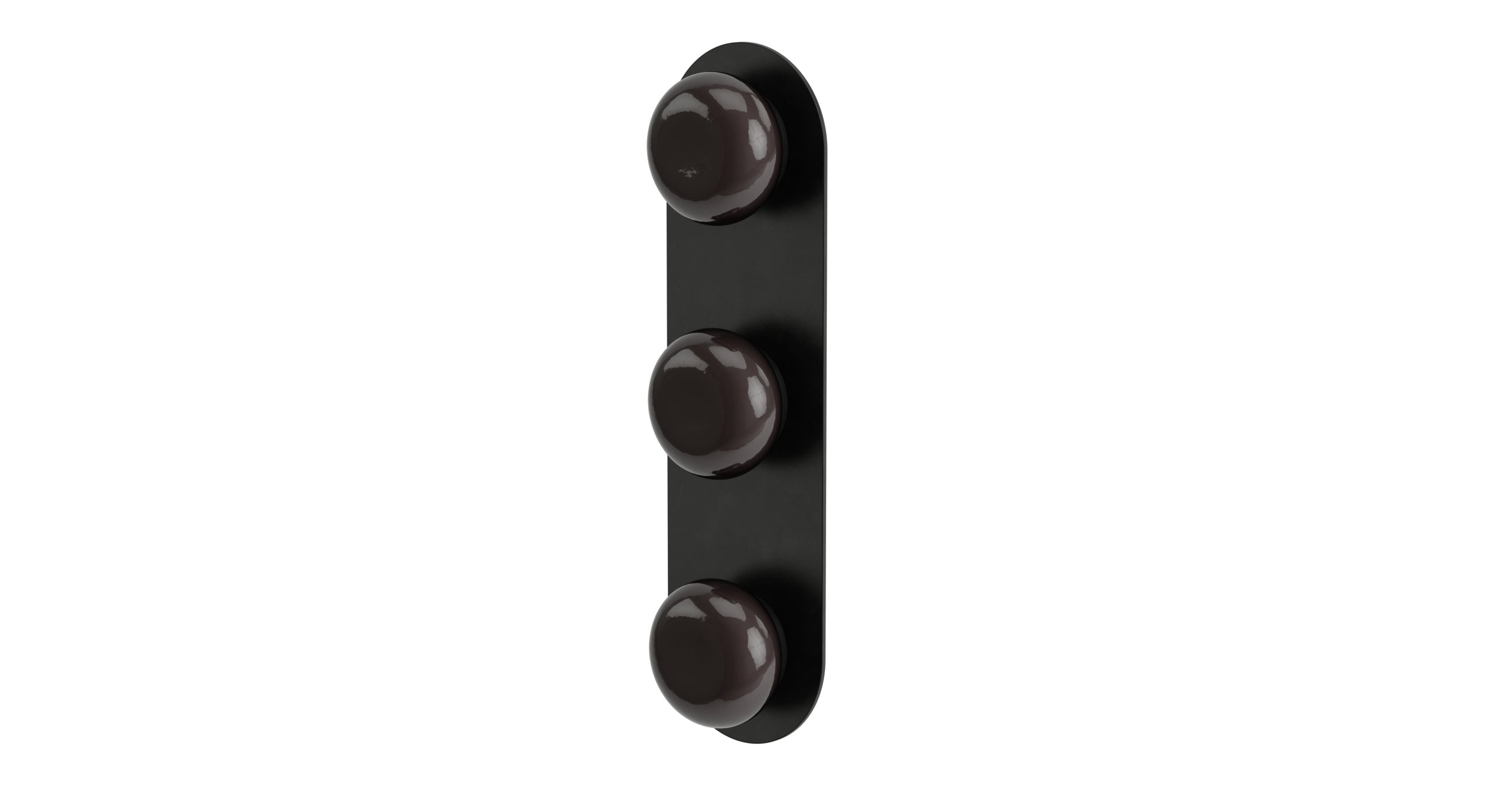Foundry Three Handle Wall Mount Shower Trim with Pebble Ceramic Knob Handles in Oil Rubbed Bronze