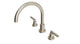 Flatiron Two Handle Deck Mount Gooseneck Bath Trim with Linear Lever Handles in Satin Nickel