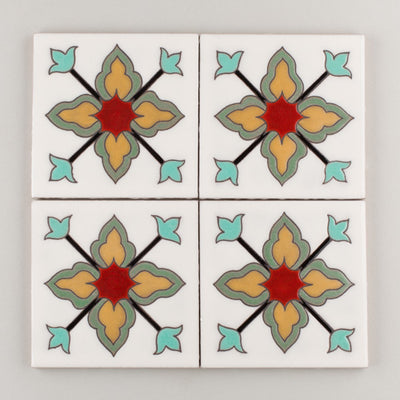6x6 Handpainted Sample Vigo  in Warm Motif