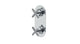 Contour Two Handle Wall Mount Shower Trim with Soft Cross Handles in Polished Chrome