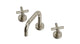 Contour Two Handle Deck Mount Squaretop Lavatory Faucet with Soft Cross Handles in French Nickel