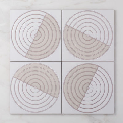 8x8 Handpainted Sample Maze  in White Motif