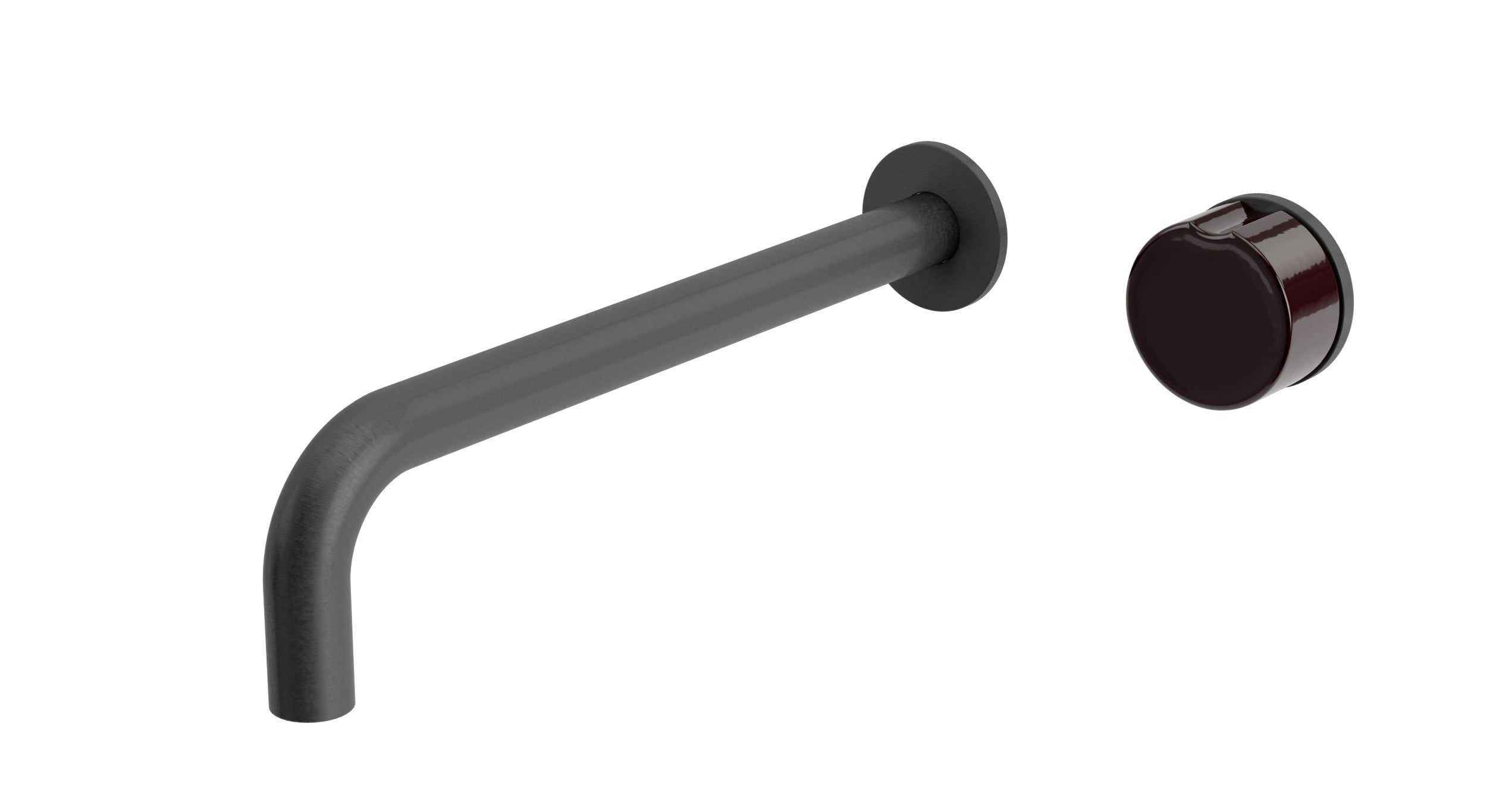 Foundry One Handle Wall Mount 10" Lavatory Faucet with Groove Ceramic Knob Handle in Blackened Nickel