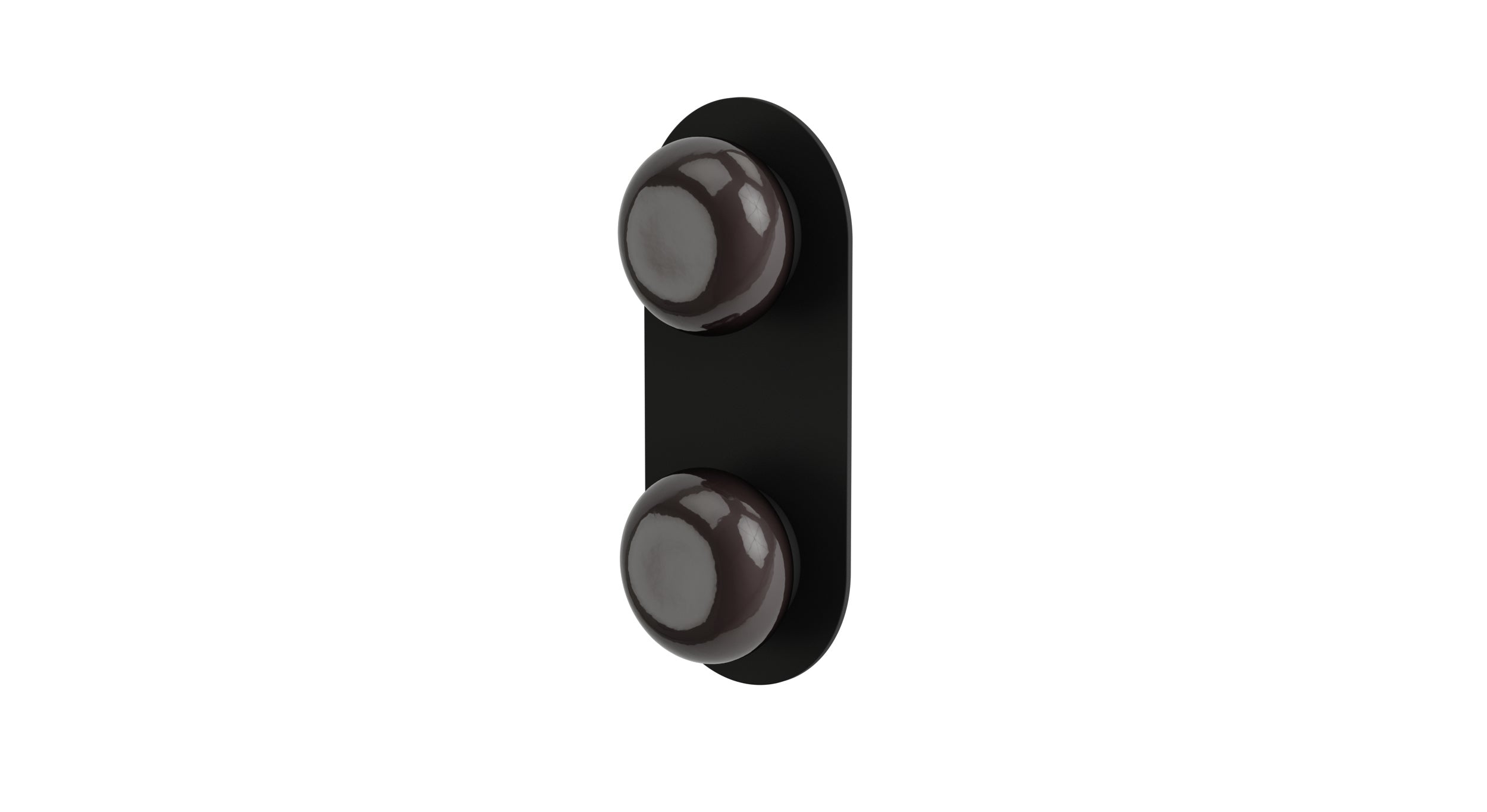 Foundry Two Handle Wall Mount Shower Trim with Pebble Ceramic Knob Handles in Matte Black