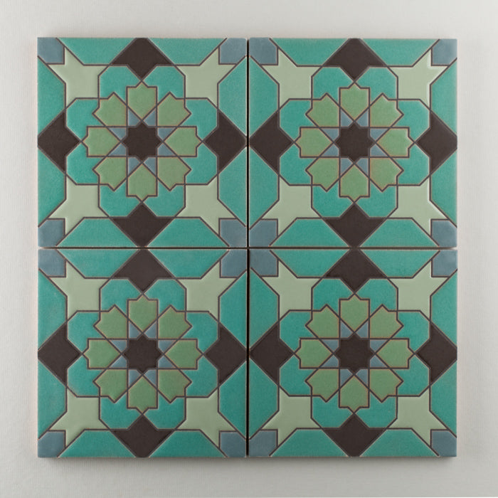 8x8 Handpainted Tile Sintra in Cool Motif