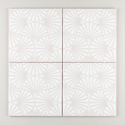 8x8 Handpainted Sample Cypress  in White Motif