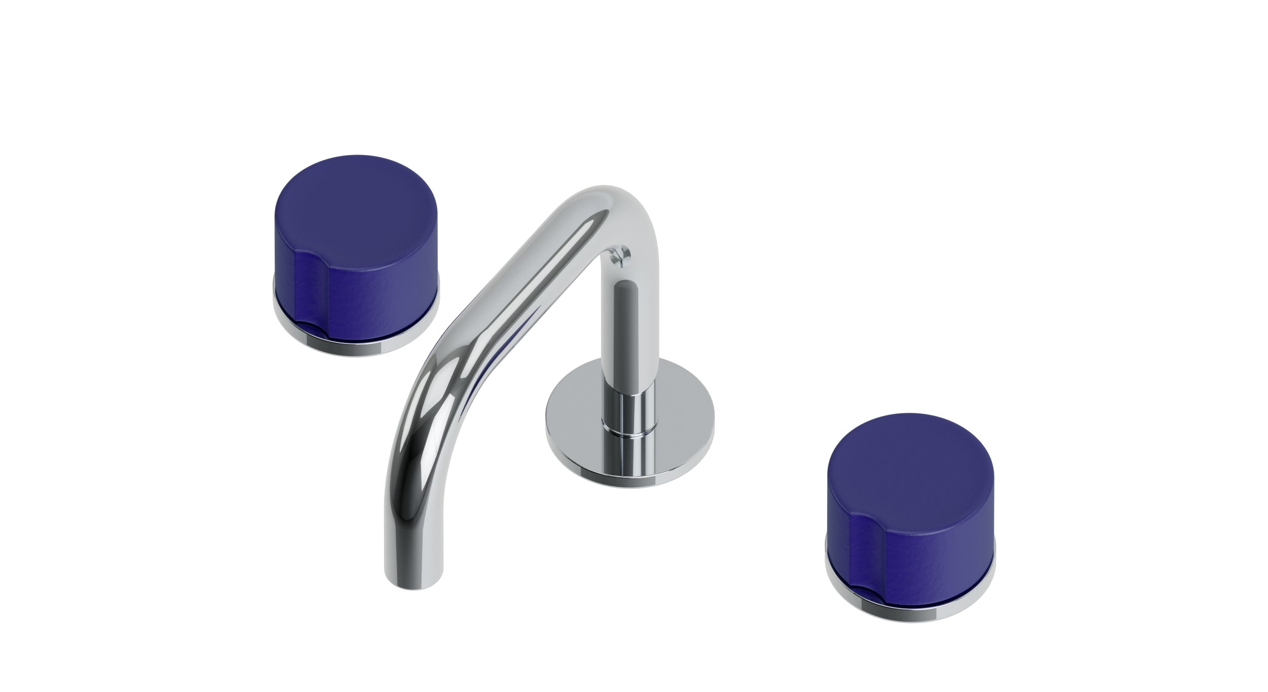 Foundry Two Handle Deck Mount Squaretop Lavatory Faucet with Groove Ceramic Knob Handles