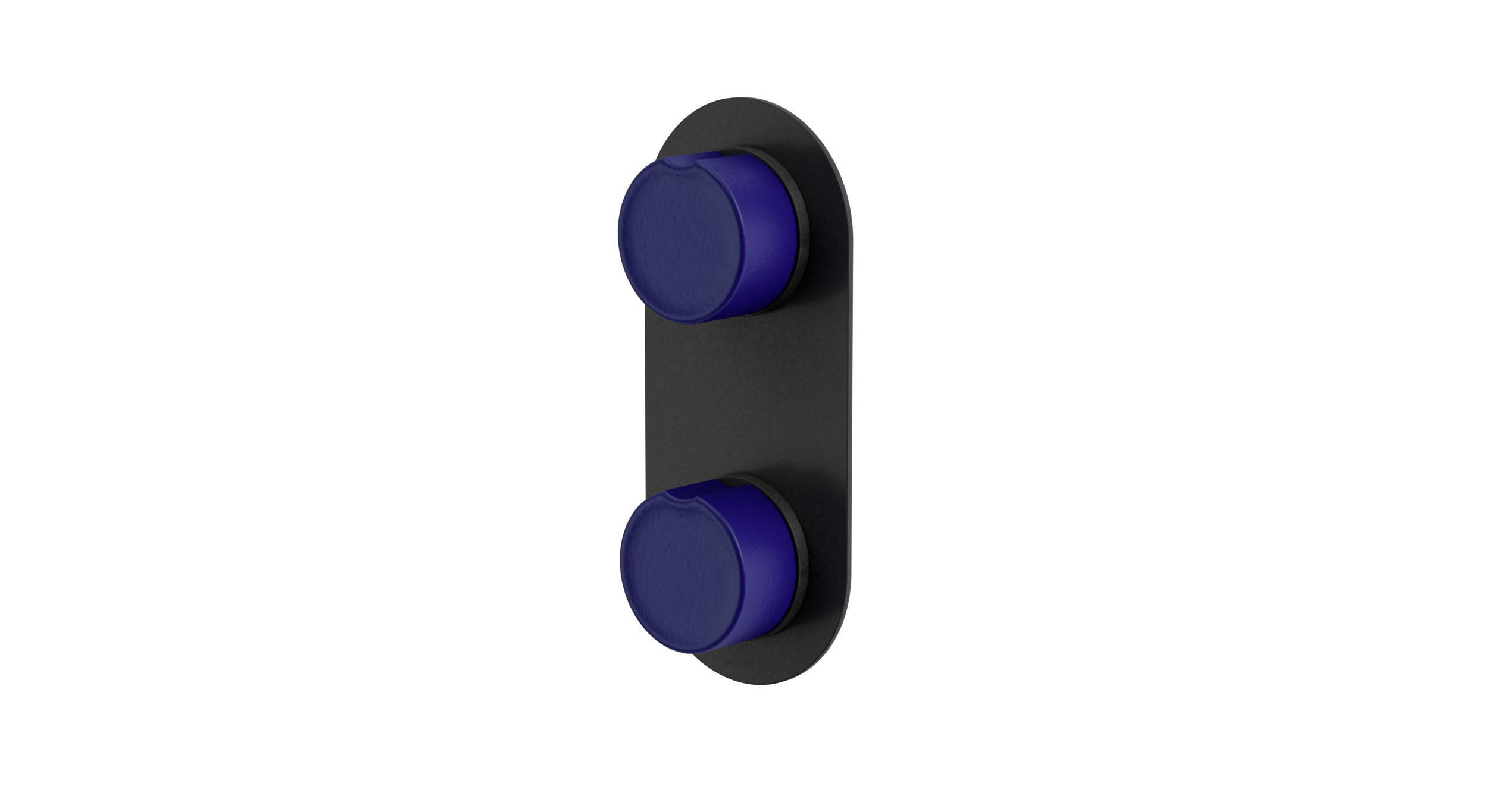 Foundry Two Handle Wall Mount Shower Trim with Groove Ceramic Knob Handles in Blackened Nickel