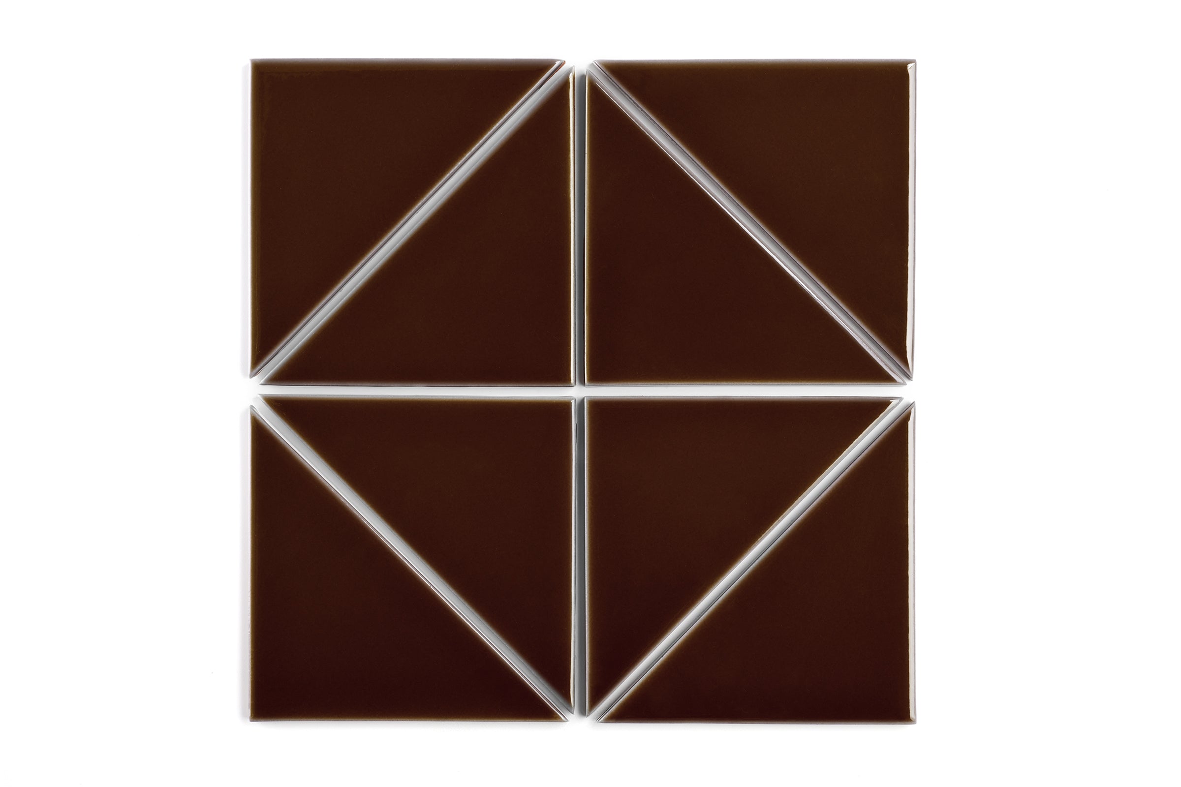 6" Triangle Original Ceramic Tile in Garnet Gloss
