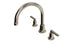 Emerson Two Handle Deck Mount Gooseneck Bath Trim with Classic Lever Handles in Polished Nickel