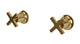 Emerson Two Handle Wall Mount Bath Trim with Classic Cross Handles in Uncoated Polished Brass