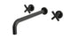 Contour Two Handle Wall Mount 12" Lavatory Faucet with Soft Cross Handles in Oil Rubbed Bronze
