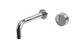 Foundry One Handle Wall Mount 7.5" Lavatory Faucet with Barrel Knob Handle in Polished Chrome