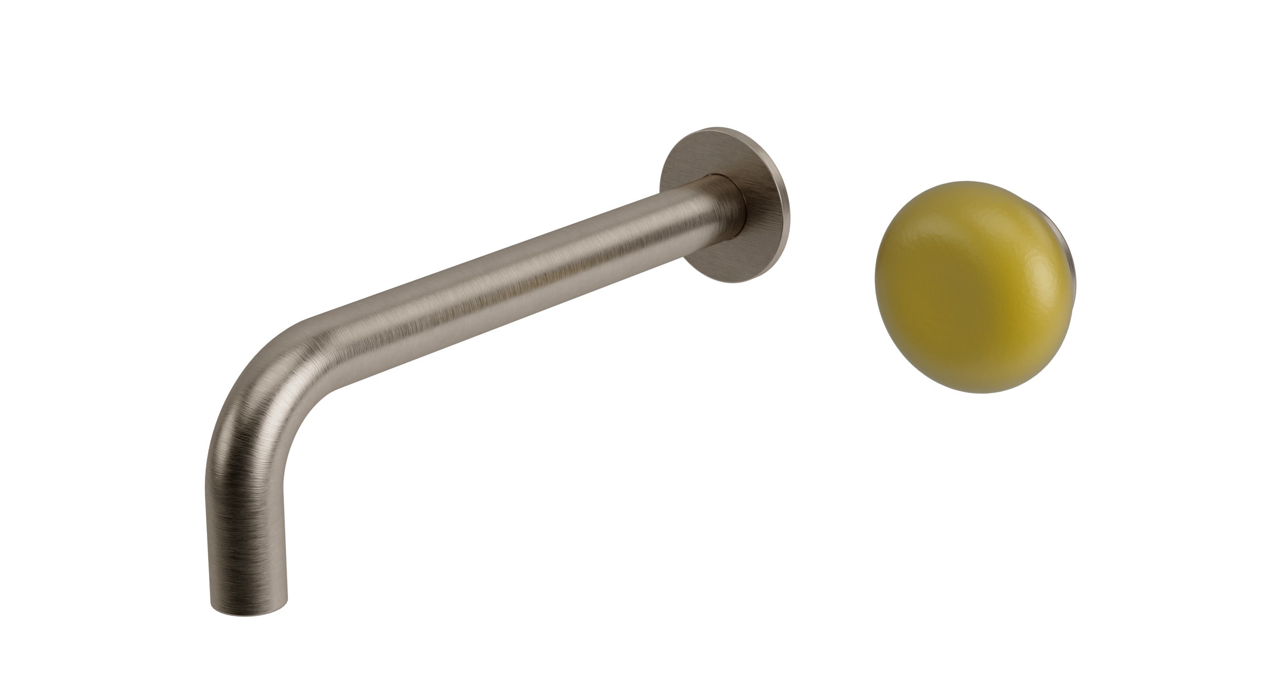 Foundry One Handle Wall Mount 7.5" Lavatory Faucet with Pebble Ceramic Knob Handle in Antique Nickel