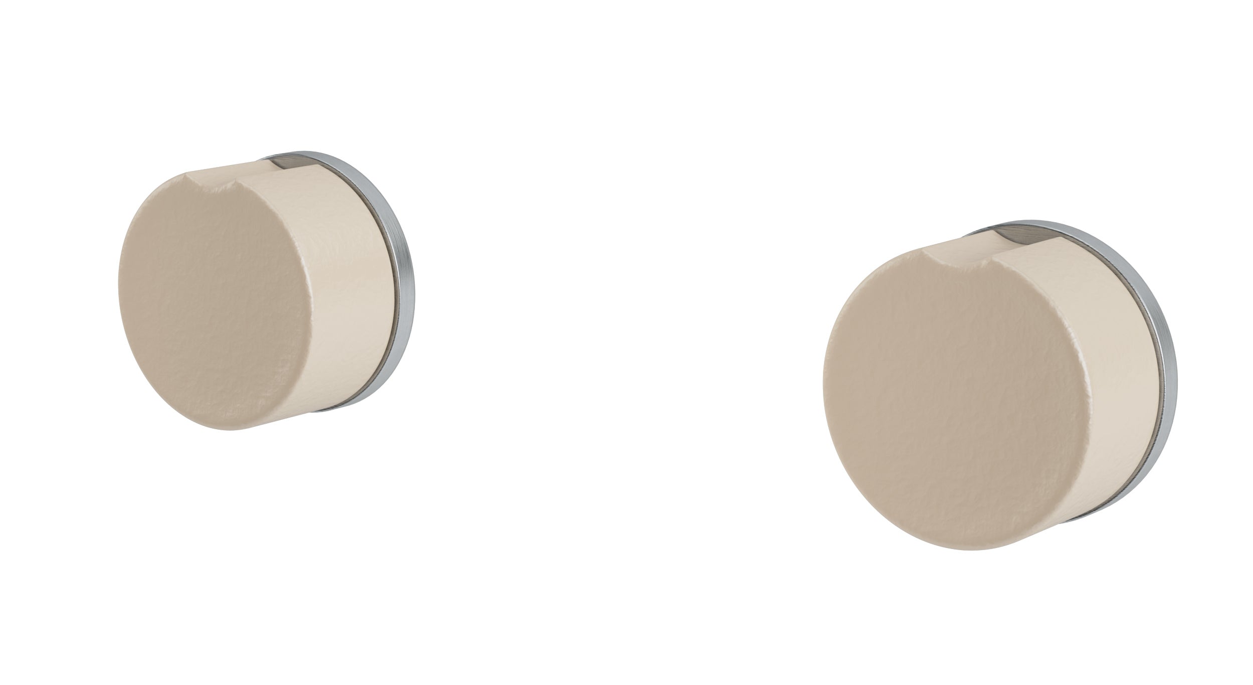Foundry Two Handle Wall Mount Bath Trim with Groove Ceramic Knob Handles in Satin Chrome