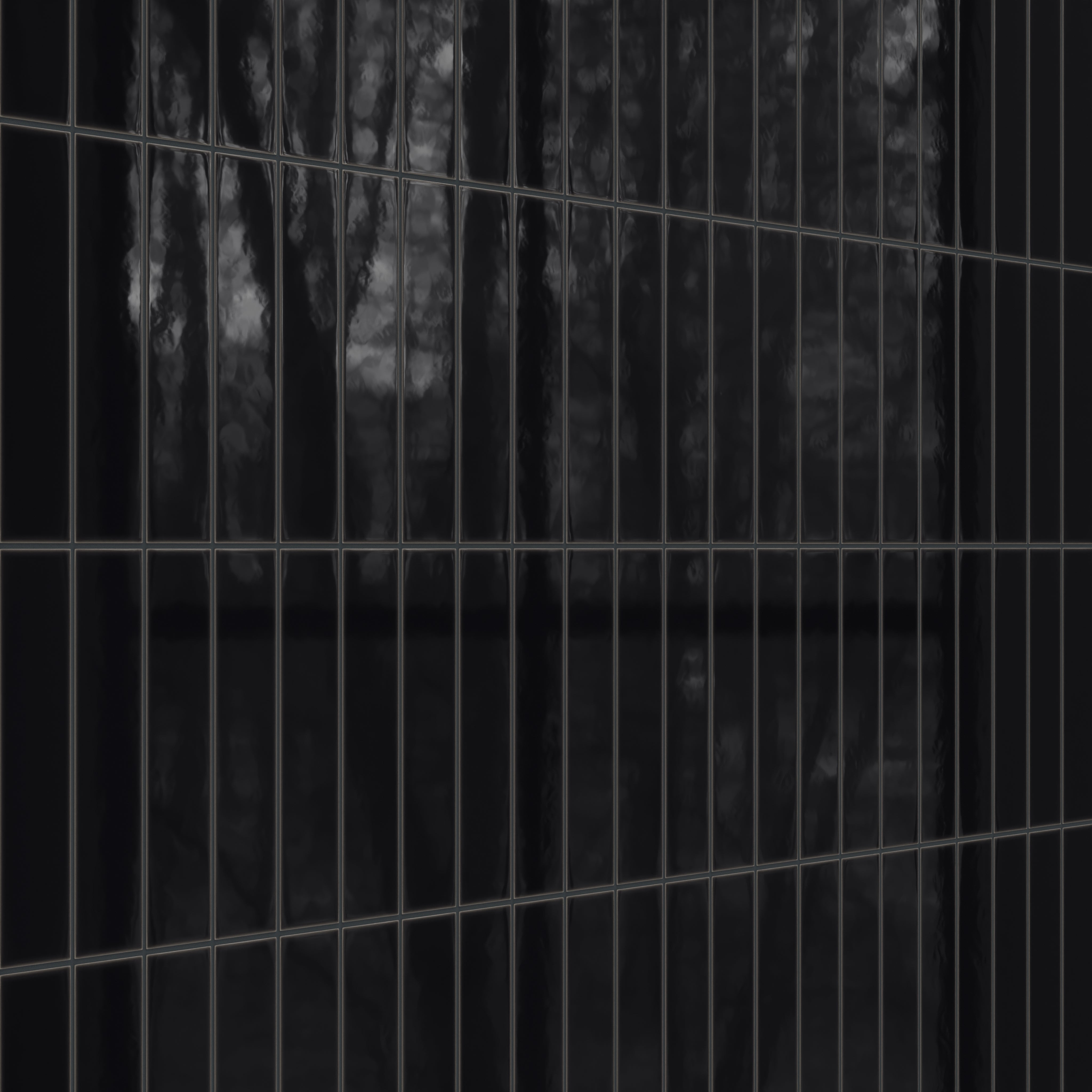 3x12 Natural Press Ceramic Tile in Bone Black Gloss
