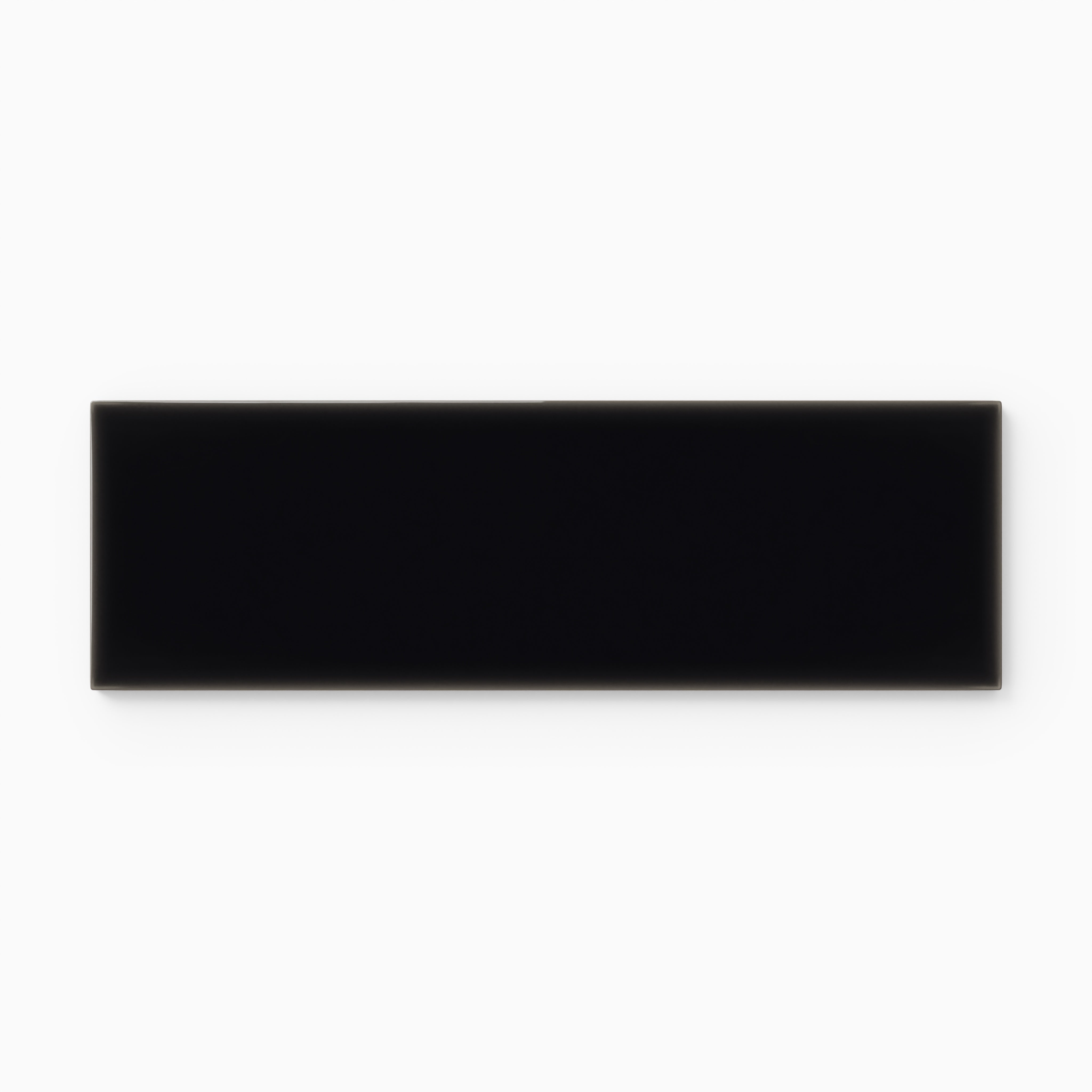 3x9 Natural Press Ceramic Tile in Bone Black Gloss