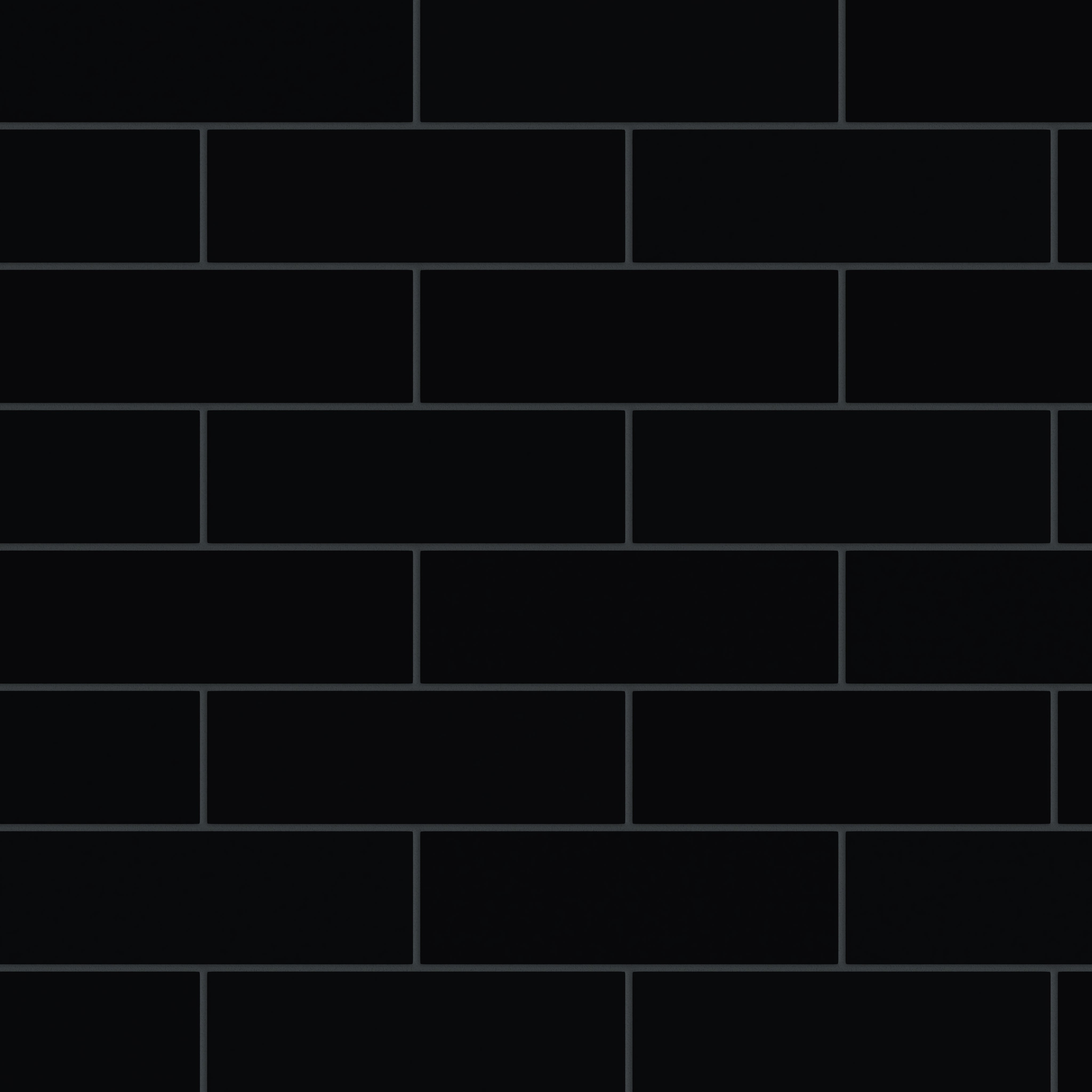 3x9 Natural Press Ceramic Tile in Bone Black Matte