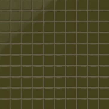 2x2 Straight Set Sheeted Original Ceramic Mosaic Tile in Bonsai Gloss