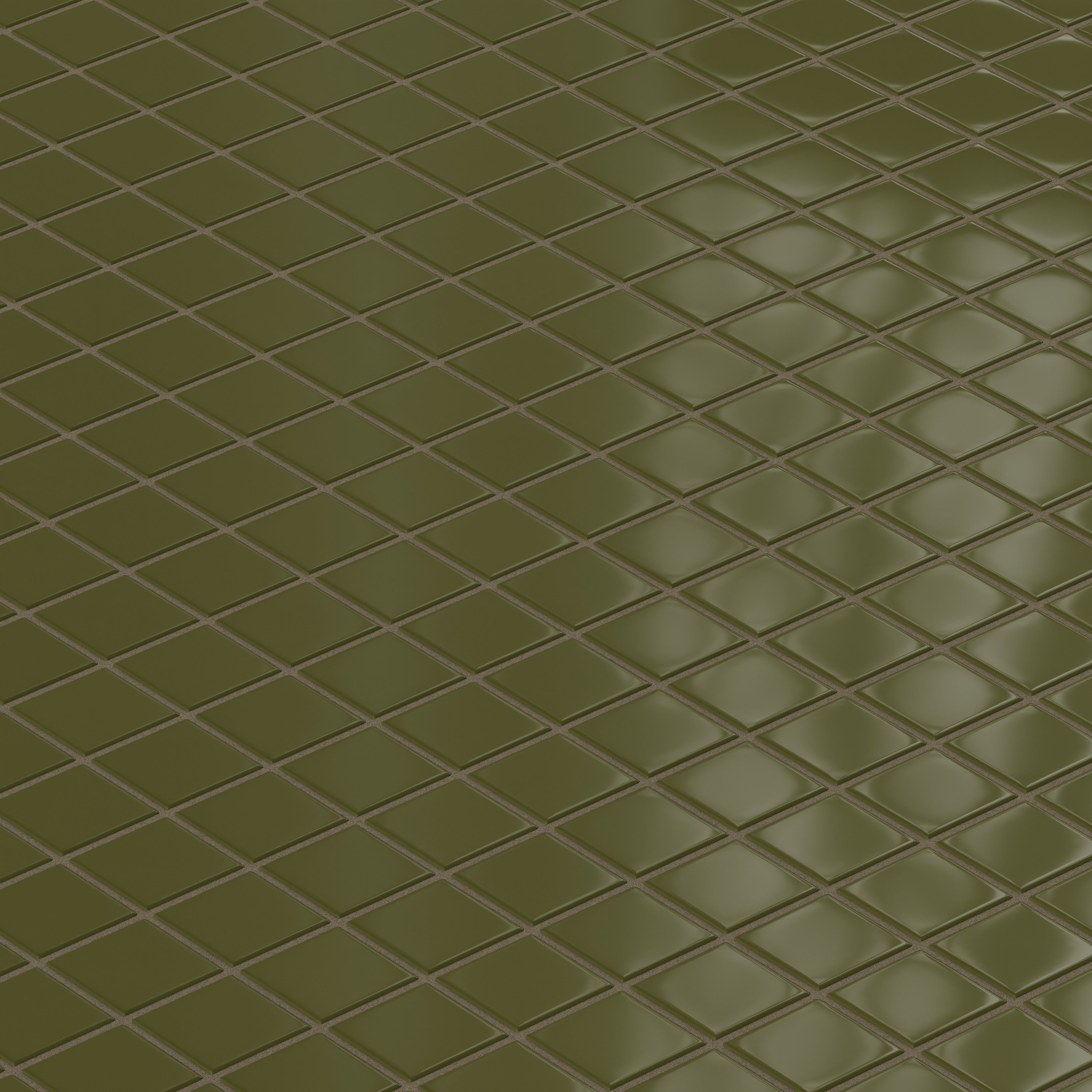 2x2 Straight Set Sheeted Original Ceramic Mosaic Tile in Bonsai Gloss