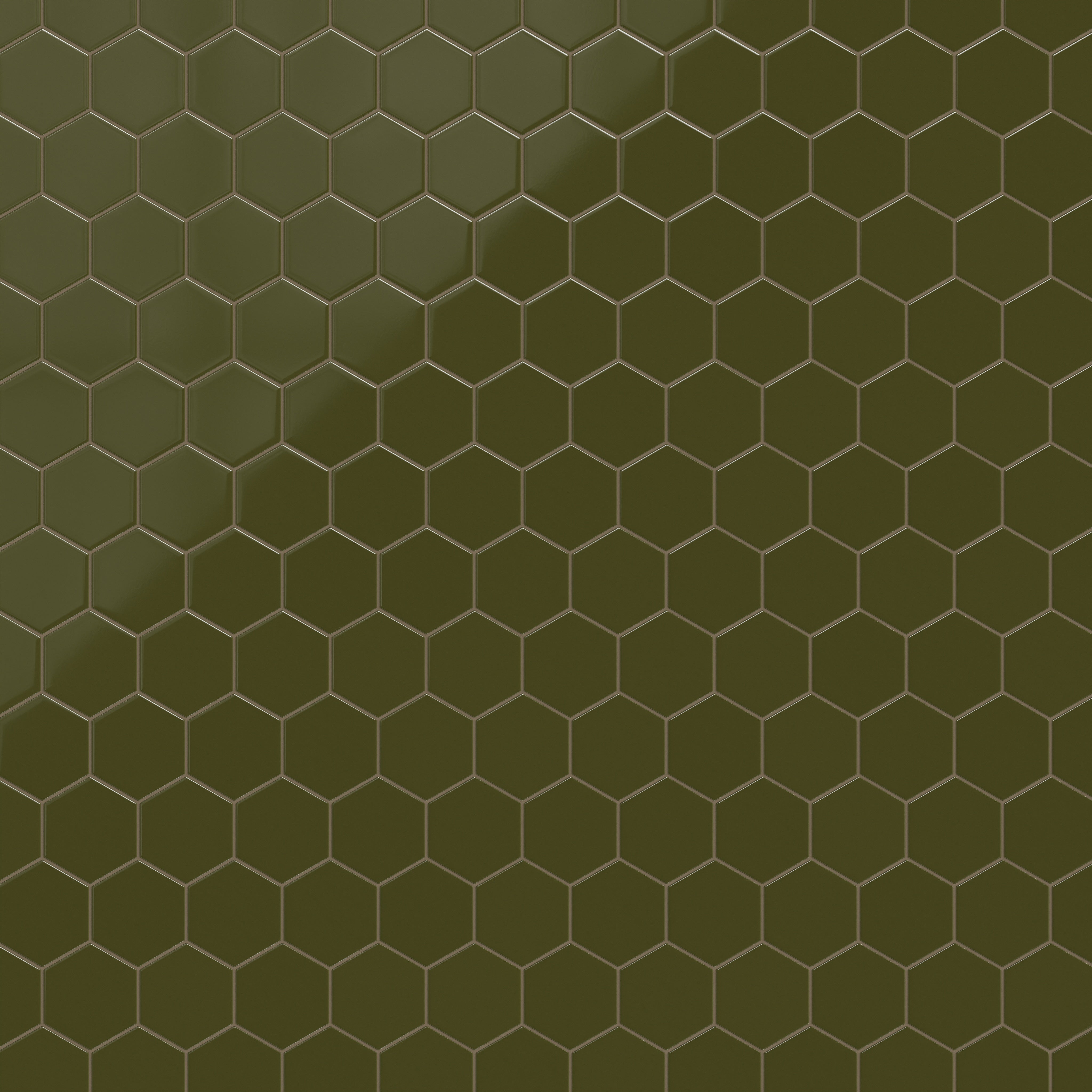 6" Hexagon Original Ceramic Tile in Bonsai Gloss