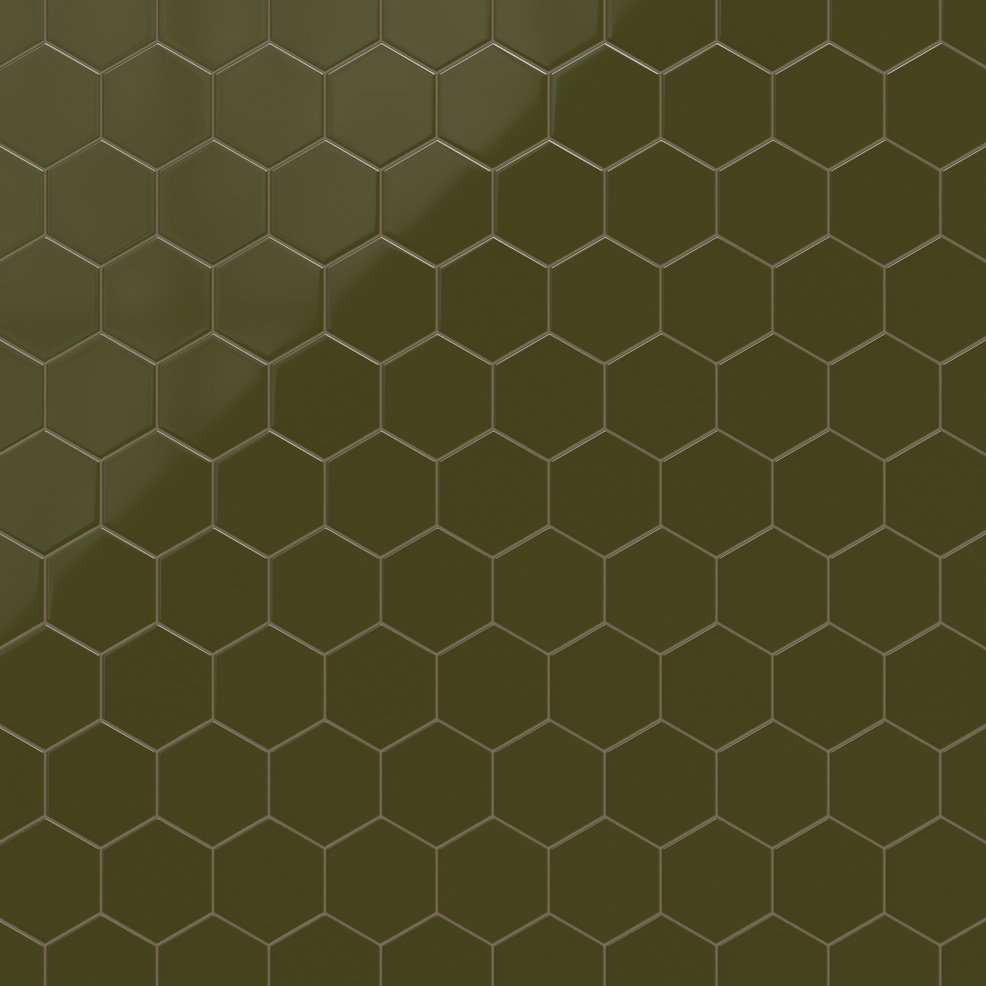 8" Hexagon Original Ceramic Tile in Bonsai Gloss