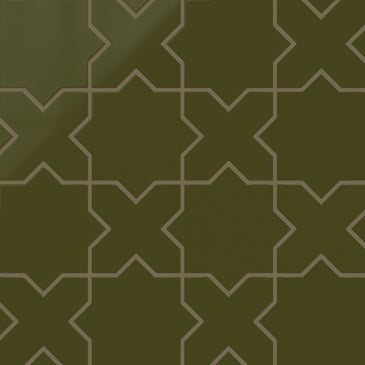 Star & Cross Original Ceramic Tile in Bonsai Gloss