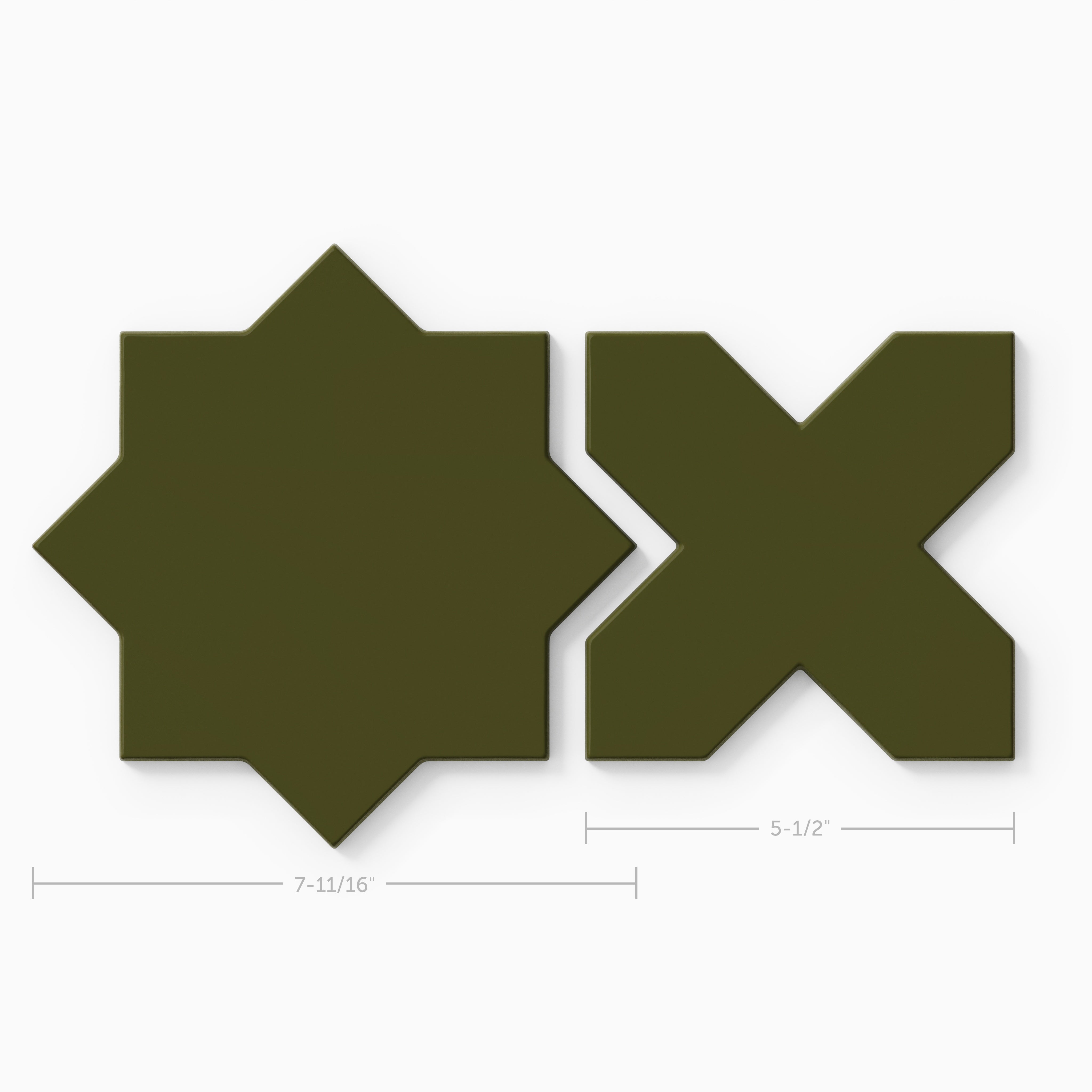 Star & Cross Original Ceramic Tile in Bonsai Gloss