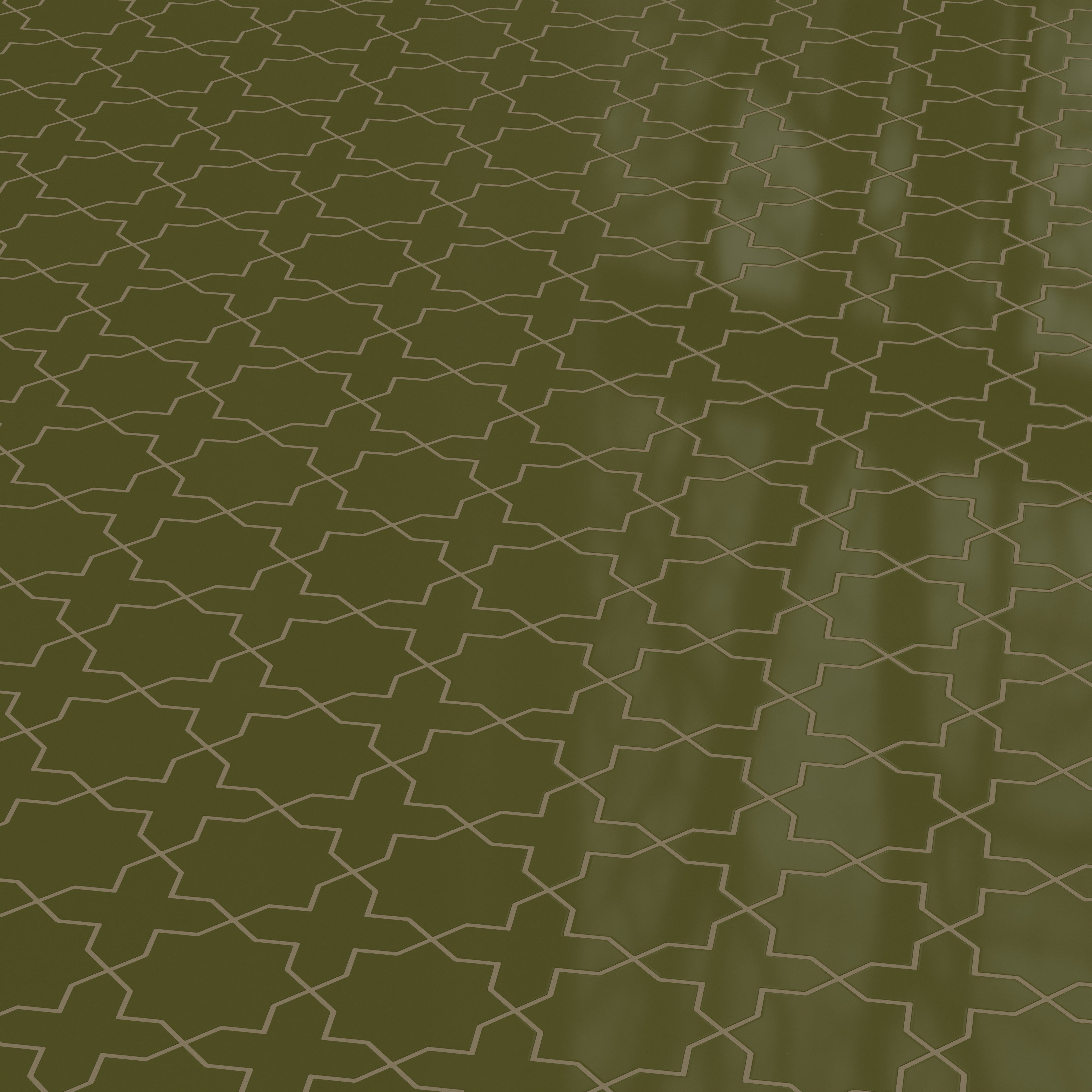 Star & Cross Original Ceramic Tile in Bonsai Gloss