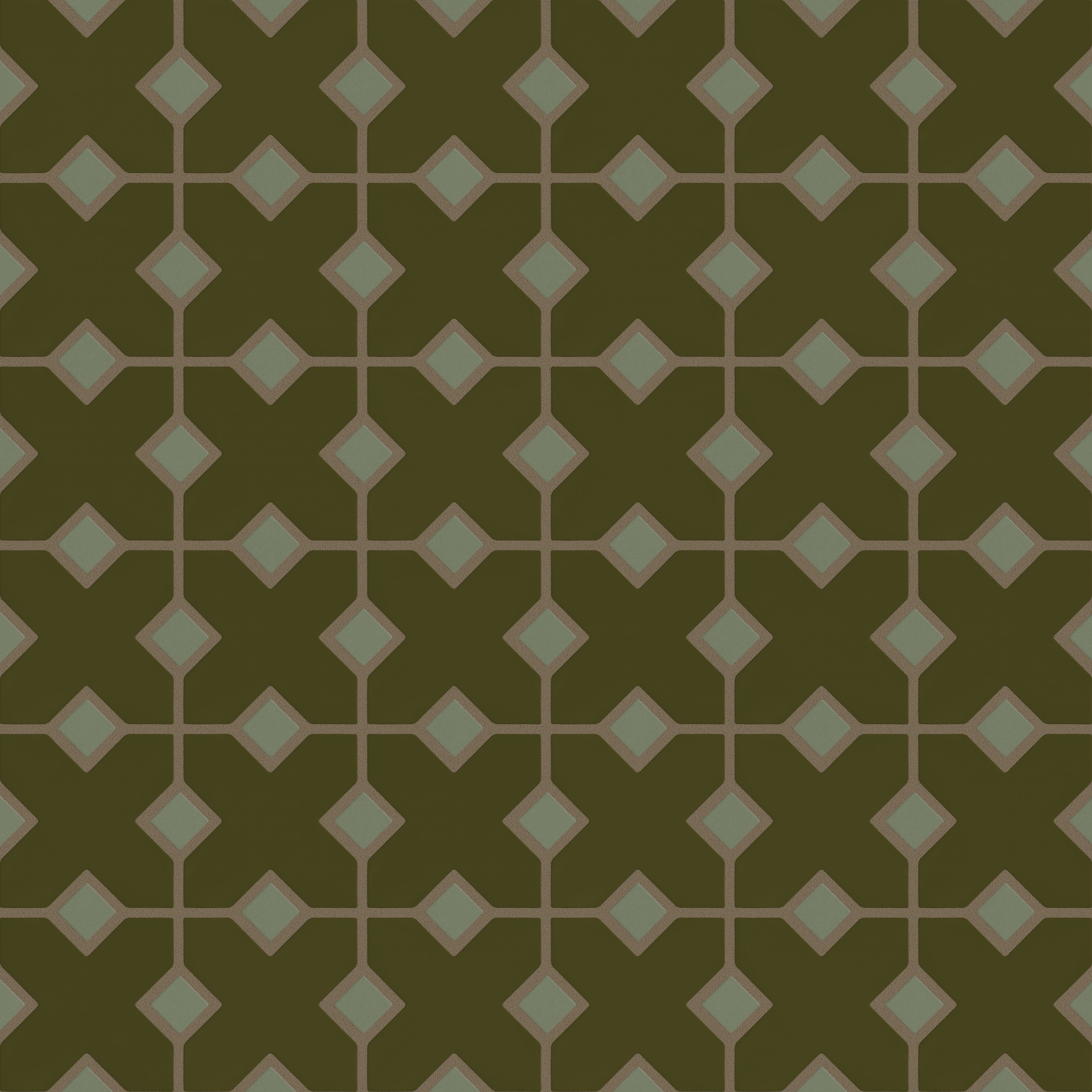 Hacienda Sheeted Original Ceramic Tile in Bonsai Matte & Peabody Matte